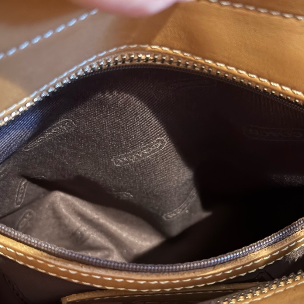 Coach Bleeker 6121 Tan and Brown Leather and Linen Tote EUC Made in the USA 🇺🇸🇺🇸 - Picture 13 of 17